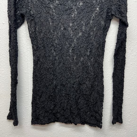 Lace Black Top XS Witchy Goth Whimsigoth Punk Rockabilly Festival Emo Renassance - Picture 7 of 11